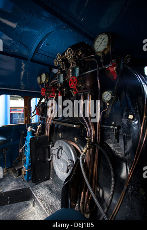 La cabina del più veloce locomotiva a vapore, il Germano Reale Foto Stock