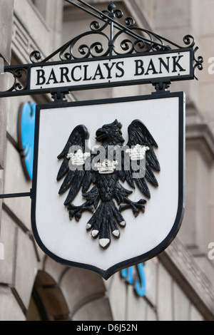 Barclays Bank eagle segno storico, Fleet Street London Foto Stock