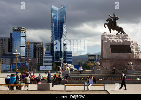 Vista della nuova area di Ulan Bator, Mongolia, Asia Centrale, Asia Foto Stock