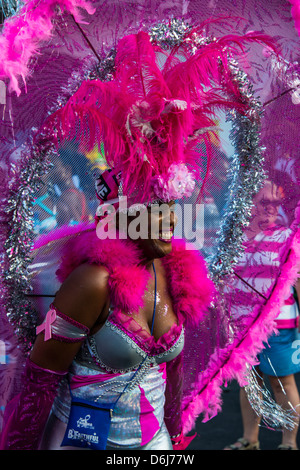 Carnevale in Basseterre, Saint Kitts, Saint Kitts e Nevis, Isole Sottovento, West Indies, dei Caraibi e America centrale Foto Stock