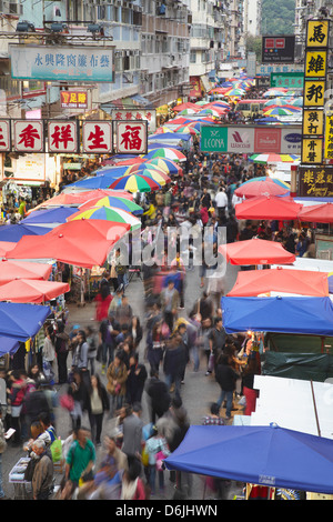 Folle a Fa Yuen Street Market, Mongkok, Hong Kong, Cina, Asia Foto Stock