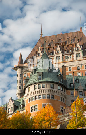 Una vista del Chateau Frontenac, Quebec City, Provincia di Quebec, Canada, America del Nord Foto Stock