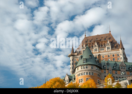 Una vista del Chateau Frontenac, Quebec City, Provincia di Quebec, Canada, America del Nord Foto Stock