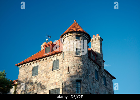 Il cantante castello sull'isola scuro sul fiume San Lorenzo, nello Stato di New York, Stati Uniti d'America, America del Nord Foto Stock