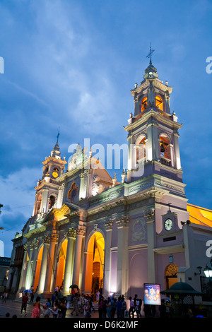 La Iglesia Catedral, la cattedrale principale su 9 Julio Square, Città di Salta, Argentina, Sud America Foto Stock