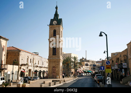 La Torre dell Orologio nella Vecchia Jaffa, Tel Aviv, Israele, Medio Oriente Foto Stock