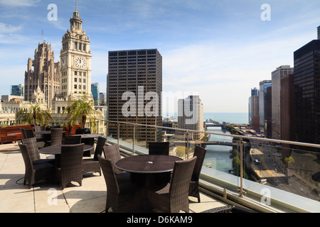Vista da Trump Tower Hotel di Chicago, Illinois, Stati Uniti d'America, America del Nord Foto Stock