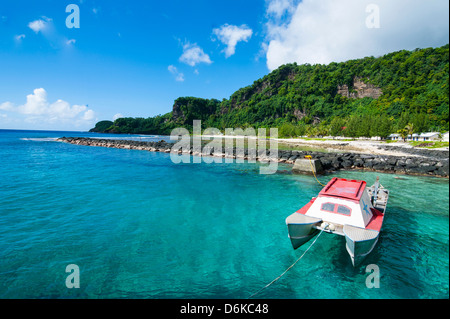 Pretty Bay e acqua turchese sull isola di Tau, manualmente isola gruppo American Samoa, Pacifico del Sud e del Pacifico Foto Stock