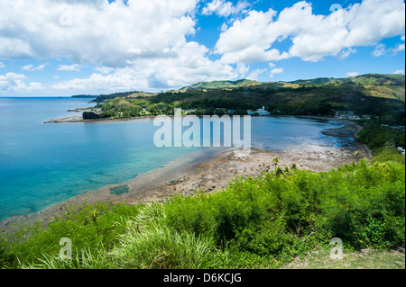 Vista da Fort Soledad oltre Utamac Bay in Guam, territorio statunitense, Pacifico centrale e del Pacifico Foto Stock