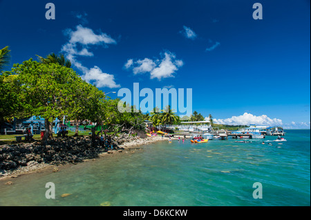 Costa intorno a Merizo e la sua barriera corallina, Guam, territorio statunitense, Pacifico centrale e del Pacifico Foto Stock