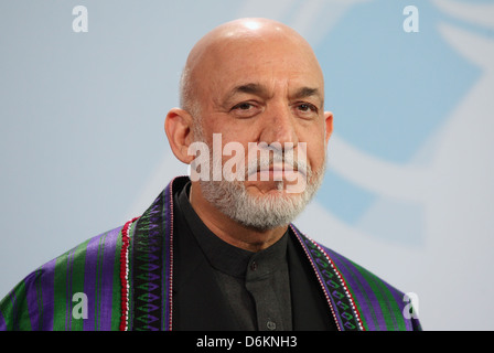 Berlino, Germania, Hamid Karzai, Presidente dell Afghanistan Foto Stock