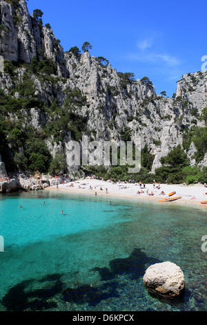 Le Calanche di en Vau, Cassis, Bouches du Rhône, 13, PACA, Francia. Foto Stock