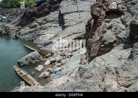 Khone Phapheng cascata, sud Laos. Foto Stock