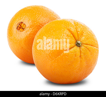 Frutta fresca di colore arancione. Isolato su sfondo bianco. Close-up. Studio fotografico Foto Stock