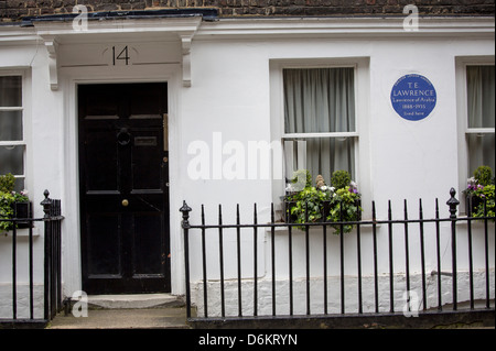 Home di T.E. Lawrence - Lawrence d'Arabia 14 Barton Street, London S.W.1, in cui Lawrence visse mentre la scrittura di sette Foto Stock