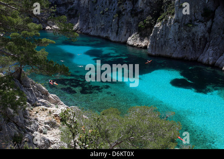 Le Calanche di en Vau, Cassis, Bouches du Rhône, 13, PACA, Francia. Foto Stock