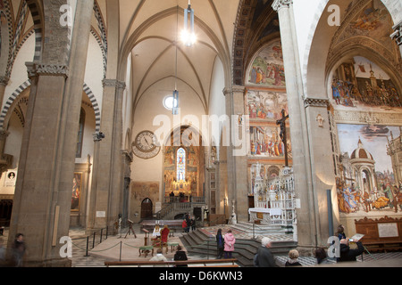 Altare della chiesa di Santa Maria Novella a Firenze, Italia Foto Stock