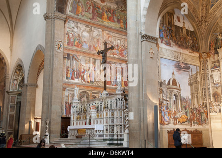 Altare della chiesa di Santa Maria Novella a Firenze, Italia Foto Stock