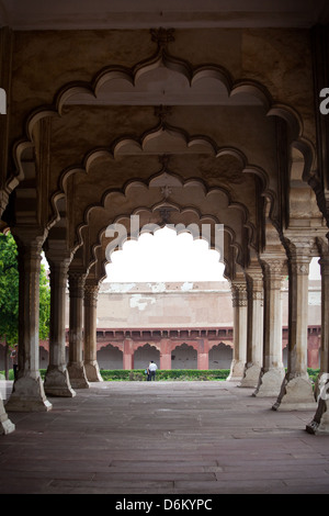 Diwan-i-am o sala delle udienze pubbliche, al Forte di Agra, India Foto Stock