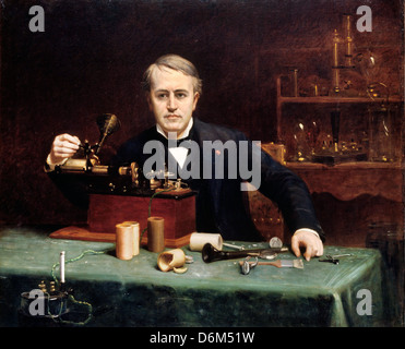 Abraham Archibald Anderson, Thomas Alva Edison 1890 olio su tela. National Portrait Gallery, Washington, Smithsonian Institutio Foto Stock