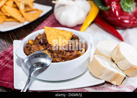 Porzione di Chili con carne in una ciotola Foto Stock