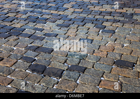 Grigio pietre per pavimentazione della piazza Rossa di Mosca come sfondo Foto Stock