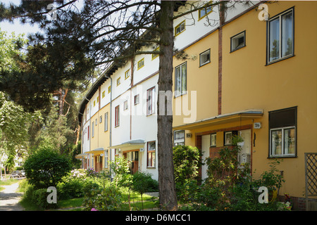 Berlino, Germania, villette a schiera in assestamento forestale Zehlendorf Foto Stock