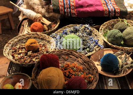 Locali tecniche di tintura, Cusco. Foto Stock