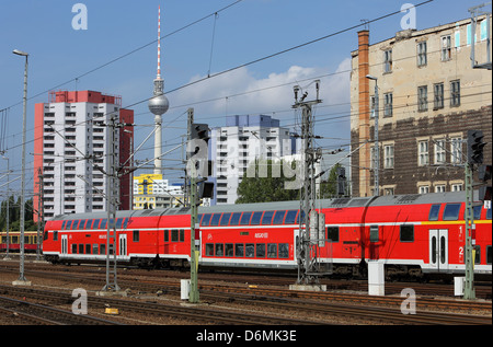 Berlino, Germania, Regional Express 1 am Ostbahnhof Foto Stock