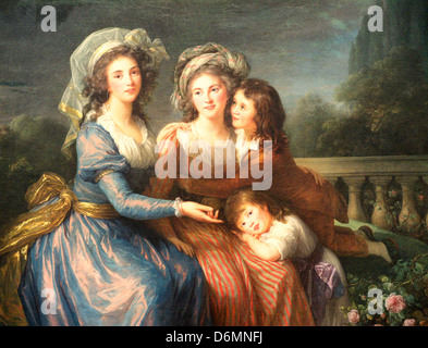 La Marquise de Pezay e la Marquise de Rouge con i suoi figli Alexis e Adrien da Elisabeth Louise Vigee Le Brun Foto Stock