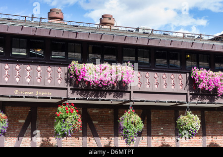 A tema bavarese edifici di Leavenworth, nello Stato di Washington, USA Foto Stock