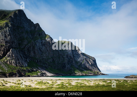 Horseid beach, Isole Lofoten in Norvegia Foto Stock