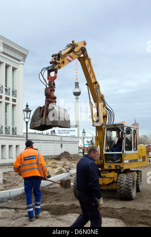 Berlino, Germania, sito in costruzione in Berlin-Mitte Foto Stock