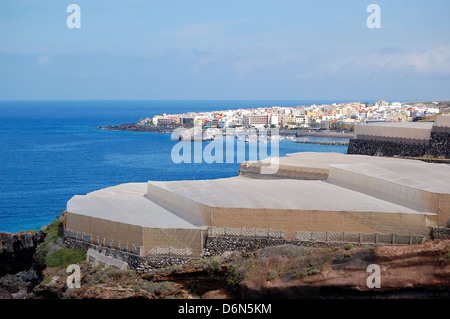 Vista su una piantagione di banane, isola di Tenerife, Spagna Foto Stock