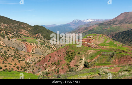 Paesaggi dell'Alto Atlante e Anti Atlante in Marocco, Africa del Nord Foto Stock