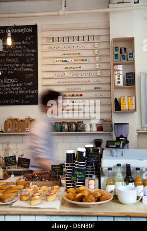 Federazione casa Coffee Shop nel mercato di Brixton Village a Brixton - London REGNO UNITO Foto Stock