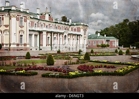 In stile vintage foto di palazzo Kadriorg in giardino, Tallinn, Estonia Foto Stock