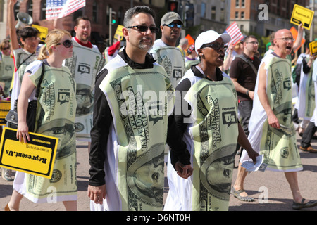 Ci rappresentano i sostenitori rally contro la corruzione politica del governo degli Stati Uniti a Washington DC Foto Stock