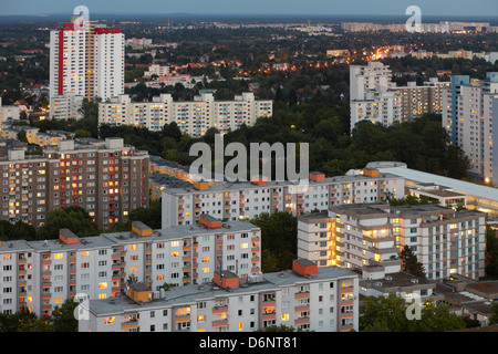 Berlino, Germania, Gropius sondaggio della città al crepuscolo Foto Stock