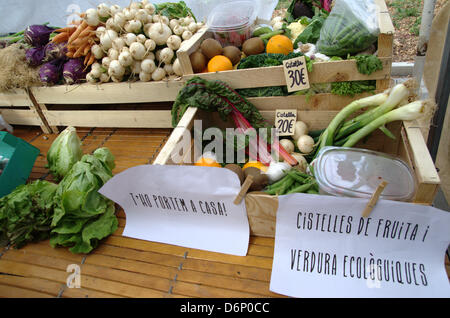 Barcellona, Spagna - XXI Aprile. Xviii Fira de la terra (Terra del Fuoco) in Ciutadella Park di Barcellona. Ecologism, cultura alternativa, lo spiritismo... Foto Stock