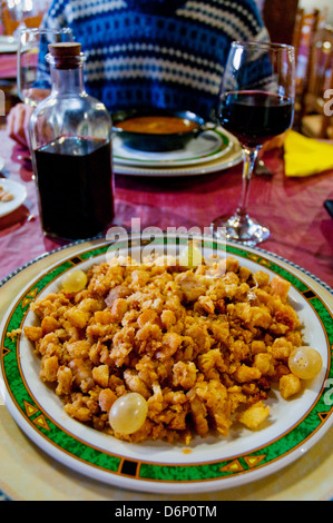 Migas di servire. La Mancha, in Spagna. Foto Stock