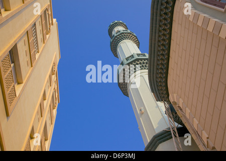 Moschea vicino al souk di Deira, Torrente di Dubai, Emirati Arabi Uniti, Medio Oriente Foto Stock