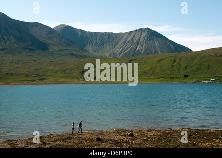 Glamaig nella Red Cuillin Hills, sopra Loch Ainort, Isola di Skye, Scotland, Regno Unito Foto Stock