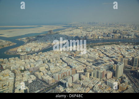 Vista del fiume da idrovolante, Dubai, Emirati Arabi Uniti, Medio Oriente Foto Stock