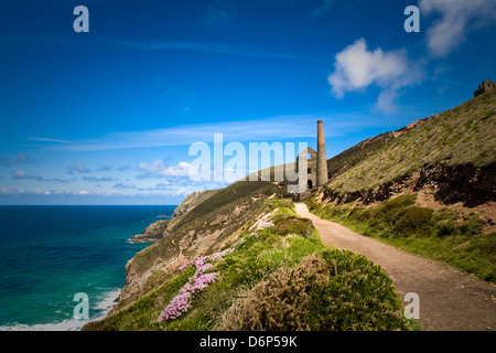 Disused Wheal Coates tin mine near St Agnes Head in Cornwall, UK Foto Stock