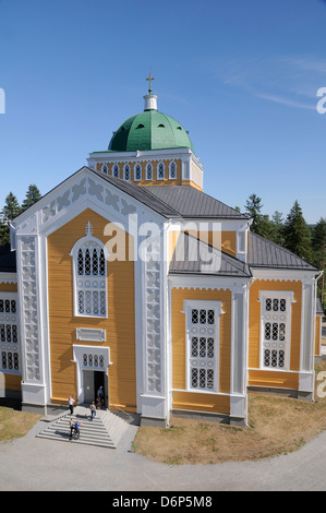 Chiesa Kerimaki, la più grande chiesa in legno del mondo, costruito nel 1847, vicino a Savonlinna, Finlandia e Scandinavia, Europa Foto Stock