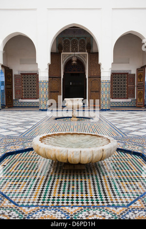 Museo di Marrakech, fontana all'interno, la vecchia Medina, Marrakech, Marocco, Africa Settentrionale, Africa Foto Stock