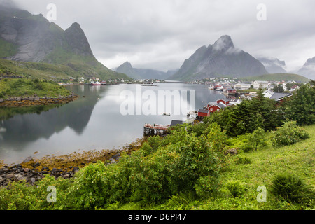 Merluzzo norvegese città di pescatori di Reine, Isole Lofoton, Norvegia, Scandinavia, Europa Foto Stock