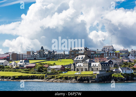 Viste della città portuale di Lerwick, Isole Shetland Scozia, Regno Unito, Europa Foto Stock