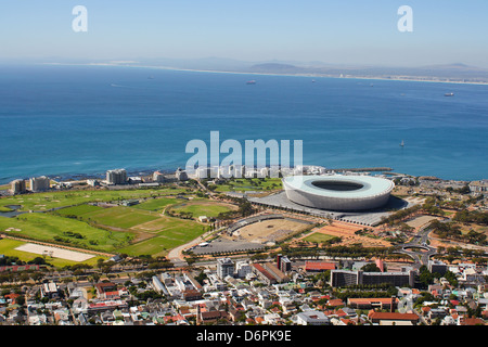 Vista di Mouille Point con il Cape Town Stadium da Signal Hill Foto Stock